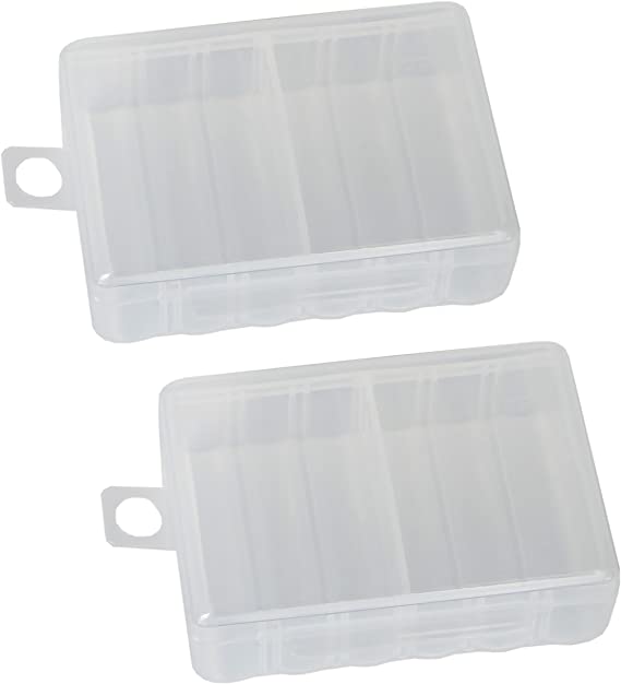 Home-X - Clear AAA Battery Storage Cases (Set of 2), Stores and Organizes Batteries in a Hard, See-Through Case for Easy Access, Each Fits Up to 12 AAA Batteries