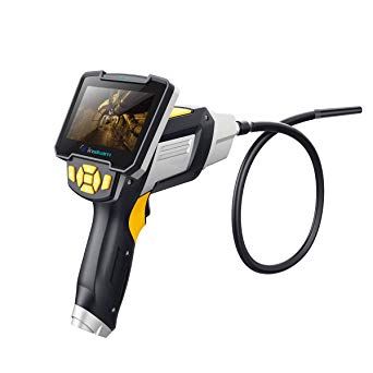 Industrial Endoscope Inspection Camera, AntScope Portable Handheld Borescope Videoscope with 4.3-inch Color LCD Screen, Semi-Rigid Cable, 6 LED Lights, 2600mAh Lithium-Ion Battery - 3.3FT