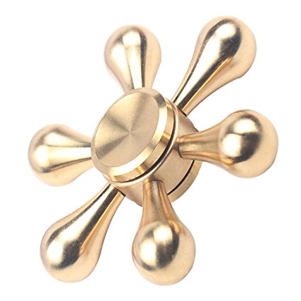 AMOSTING Fidget Spinner 3-5 Minutes Metal Hand Spinner Toy for Children Adult ADHD Autism – Gold