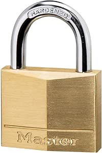 Master Lock 140EURD Lucchetto con Chiavi in Ottone, Oro, 6 x 4 x 1.3 cm