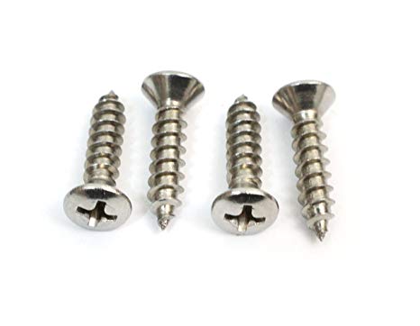 #6 x 3/4" Stainless Steel, (100pc) Oval Head Wood Screws 18-8 (304) Stainless, Choose Size & Type, By Bolt Dropper