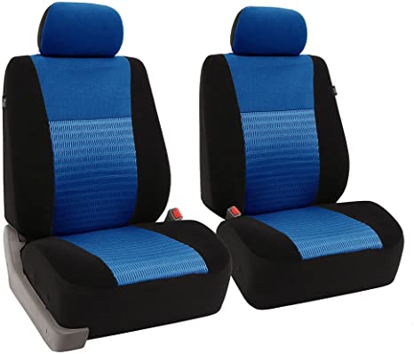 FH Group FB060BLUE102 Blue Deluxe 3D Air Mesh Front Seat Cover, Set of 2 (Airbag Compatible)