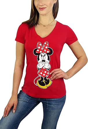 Disney Womens Minnie Mouse V-Neck Tee