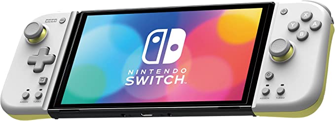 Nintendo Switch Split Pad Compact (Light Gray & Yellow) - Ergonomic Controller for Handheld Mode - Officially Licensed by Nintendo - Light Gray & Yellow Edition