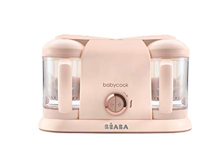 BEABA Babycook Plus 4 in 1 Steam Cooker and Blender, 9.4 cups, Dishwasher Safe, Rose Gold