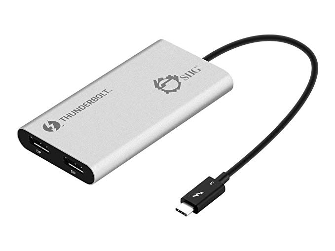 SIIG Thunderbolt 3 to Dual DisplayPort Adapter - Single 5K@60HZ - Dual 4K@60HZ - USB Type C to 2 DP 1.2 Ports for Mac & Windows - MacBook Pro/MacBook/Dell XPS/HP/Lenovo