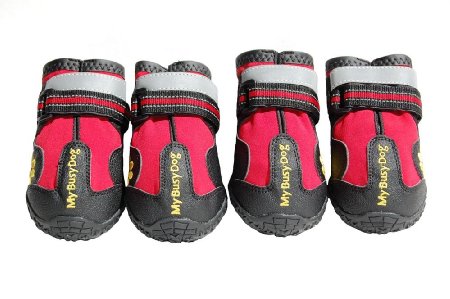 Waterproof Dog Shoes with Reflective Velcro and Rugged Anti-Slip Sole Sizes 1-8