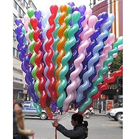 AnnoDeel 100Pcs 40inch Latex Spiral Balloons, Colorful Unique Twisted Latex Balloon for Birthday Wedding Festival Party Supply Decorations Random Color