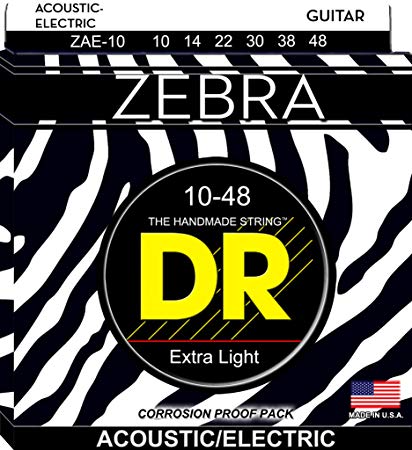 DR Strings Zebra - Acoustic-Electric Round Core 10-48