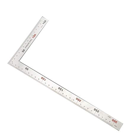 Timiy Stainless Steel 90 Degree Shaped Dual Angle Side Square Layout Tool L Metric Square Ruler 150x300mm 90 degree angle ruler