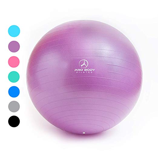 Exercise Ball - Professional Grade Anti-Burst Fitness, Balance Ball for Pilates, Yoga, Birthing, Stability Gym Workout Training and Physical Therapy