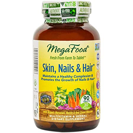 MegaFood - Skin, Nails & Hair, Promote Clear & Radiant Skin Plus Healthy Hair, 90 Tablets (FFP)