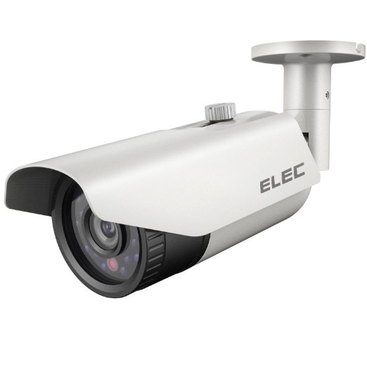 TECBOX Black Wide Angle 3.6mm Lens CCTV 800TVL HD Line IP66 Weatherproof Analog signal Camera with 60-Feet IR Night Vision