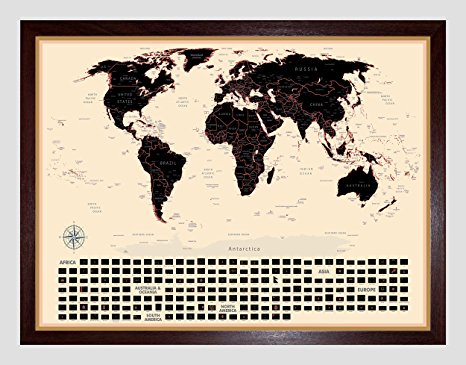 Scratch Off World Map Best Gift for Travelers - Perfect for Travel Tracker and Room Canvas Decor - Professionally Designed 33.15 x 22.84 inches