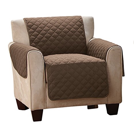 Reversible Quilted Furniture Protector Cover, Chocolate/Tan, Chair