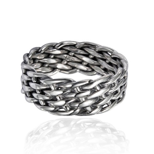 Chuvora 925 Sterling Silver 8 mm Wide Braided Tribal Celtic Knot Band, Nickle Free