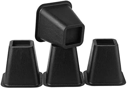 Uping Bed Risers 6 Inch | Heavy Duty Furniture Risers| Set of 4 | Black