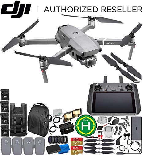 DJI Mavic 2 Pro Drone Quadcopter with Hasselblad Camera 1” CMOS Sensor with Smart Controller Ultimate 4-Battery Bundle