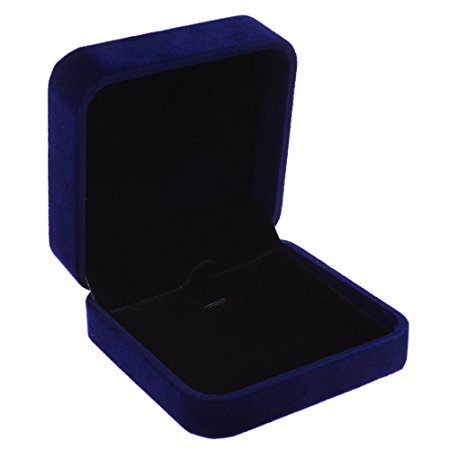 Cosmos ® Royal / Dark / Deep Blue Color Velvet Necklace Pendant Gift Box/Jewelry Box