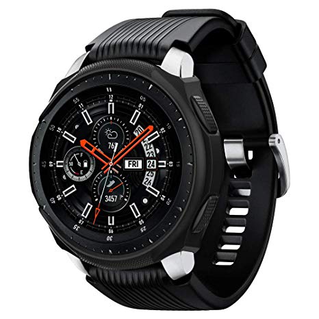 Spigen Liquid Air Armor Designed for Samsung Galaxy Watch Case 46mm (2018) / Designed for Samsung Gear S3 Frontier Case (2017) / Smartwatch Case - Black