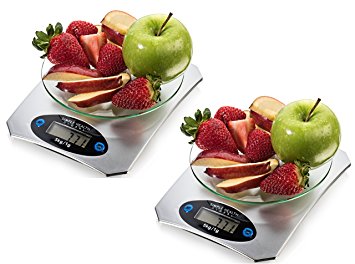 Kitchen Scale includes 2 Bonus Digital Food Scales with Display in Pounds, Grams and Ounces - Best for Dieting, Weight Watchers, Cooking, Diabetic & any other Nutritional Need!