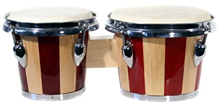 RockJam 100301 7" & 8" Bongo Drum Set with Padded Bag, Red