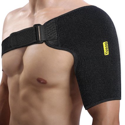 Yosoo Shoulder Support - Neoprene Adjustable Shoulder Compression Brace Shoulder Wrap Belt Band for Rotator Cuff Tear Injury AC Joint Dislocated Prevention and Recovery,Fits Left or Right Shoulder