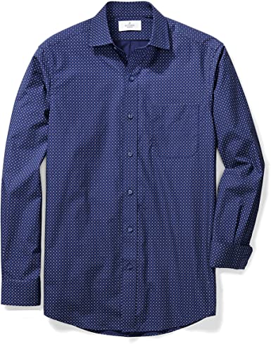 BUTTONED DOWN Men's Classic Fit Spread-Collar Supima Cotton Dress Casual Shirt