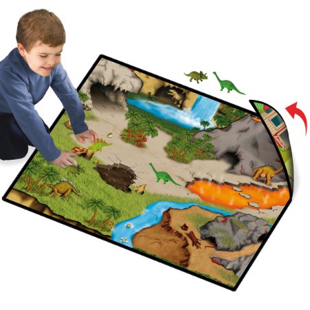 Neat-Oh! Dinosaur Prehistoric World 2-Sided Playmat w/ 2 Dinos