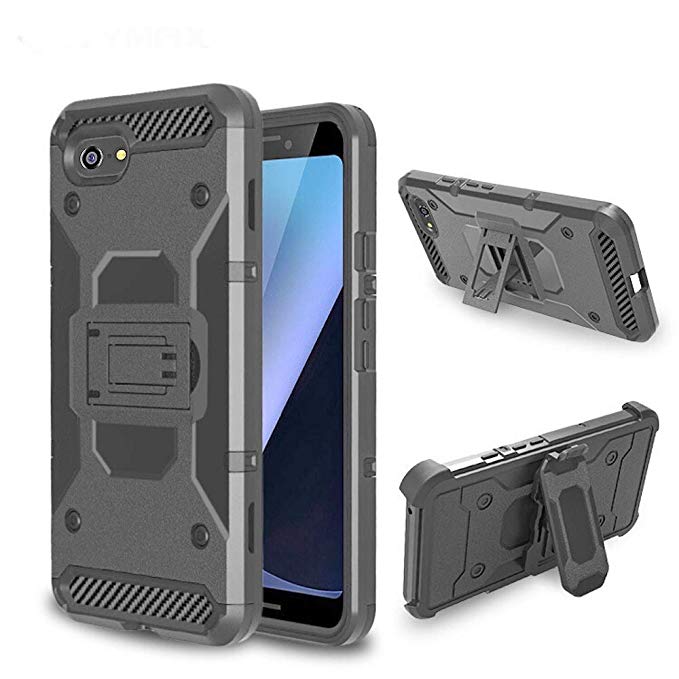 Google Pixel 3 Case, Heavy Duty Full Body Shockproof Multi-Layer Armor Cover with Removable 360 Rotating Holster Belt Clip & Kickstand | Tough Case Protection by Cbus Wireless (Black)