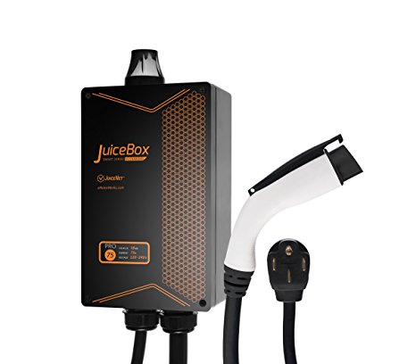JuiceBox Pro 75A WiFi-equipped Plug-in Electric Vehicle Charging Station with 24-foot cable and Input Whip for Hardwire Installation