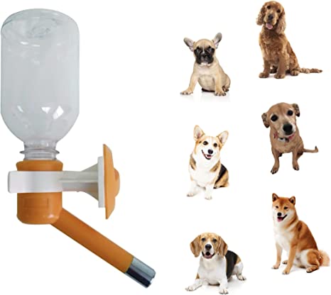 Choco Nose H590 Patented No Drip Dog Water Bottle, Small-Medium Sized Dog, Cat Water Feeder, Leak-proof Pet Water Bottle, Mess-Free, BPA-Free, 11.2 Oz / 330 Ml. Nozzle Diameter: 16mm (Orange)