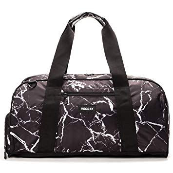 Vooray Burner Sport 20" Gym Bag with Shoe Pocket & Laundry Bag (Black Marble),Large