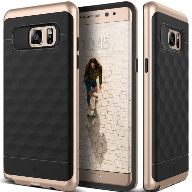 Galaxy Note 7 Case, Caseology [Parallax Series] Modern Slim Geometric Design [Black / Gold] [Textured Grip] for Samsung Galaxy Note 7 (2016)
