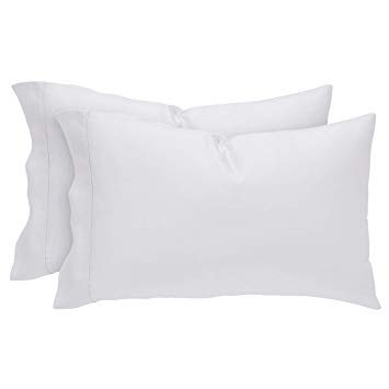 Rivet Cotton Tencel, Envelope Closure Pillowcase Set, Soft and Breathable, Standard, White