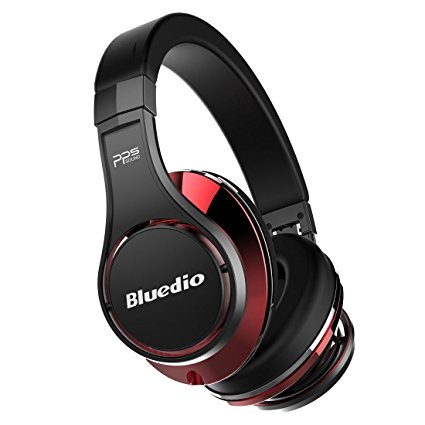 Bluedio U (UFO) End Wireless Bluetooth Headphones with Mic - Black and Red