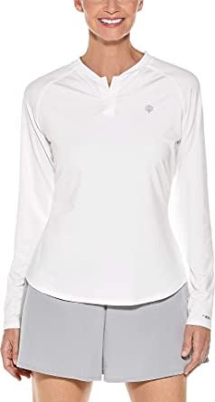 Coolibar UPF 50  Women's Match Point Long Sleeve Henley - Sun Protective