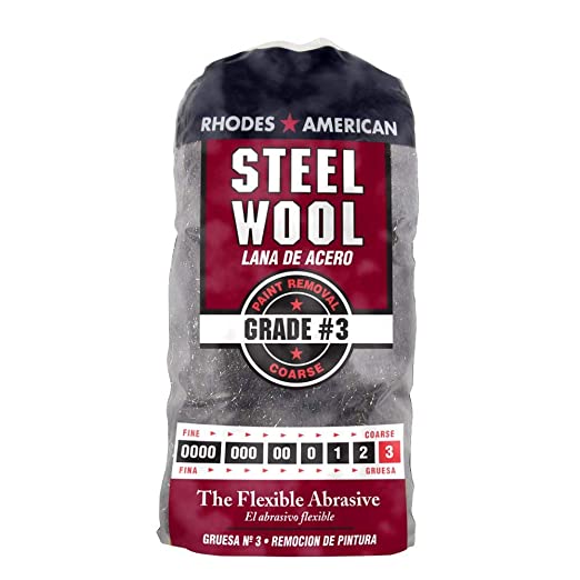 Steel Wool, 12 pad, Coarse Grade #3, Rhodes American, Paint Removal