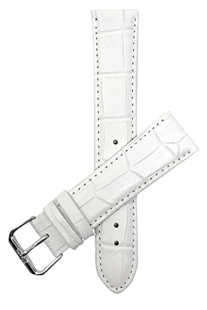 Bandini Womens Leather Watch Band Strap - Alligator Pattern - 8 Colors - 12mm, 14mm, 16mm, 18mm, 20mm