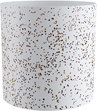 FaithLand Plant Pot 10 inch - Perfectly Fits Mid-Century Modern Plant Stand - Drainage Plug and Drainage Mesh Screen - Planter Pot, Speckled White