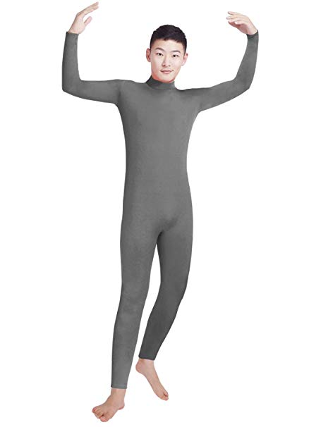 Shinningstar Boys' Men's Zentai Unitard Spandex Lycra Turtleneck Long Sleeve Dancewear Bodysuit