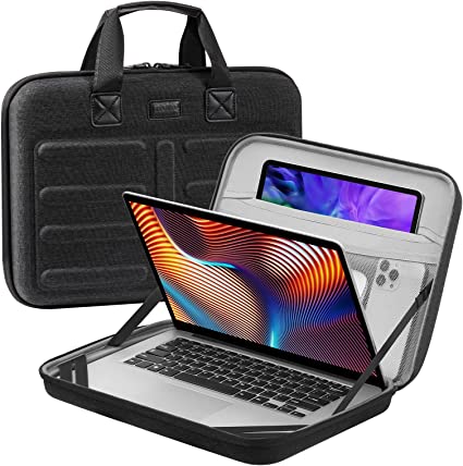 MoKo 13.3-14 Inch Laptop Sleeve Bag for MacBook Pro 14" /13" M2/M1 2023-2020, MacBook Air 13.6" M2 2022/13.3" 2020, Chromebook 14", Waterproof Laptop Sleeve Case with Handle Shoulder Strap, Black&Gray