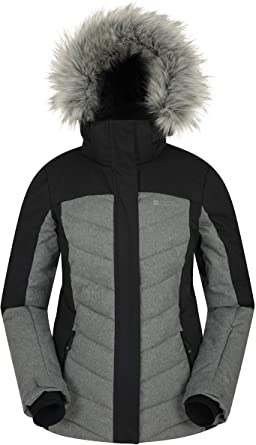 Mountain Warehouse Pyrenees Womens Padded Ski Jacket - Waterproof Ladies Winter Coat, Breathable, Adjustable Fit, Detachable Hood Snowskirt, Air Vents -for Snowboarding