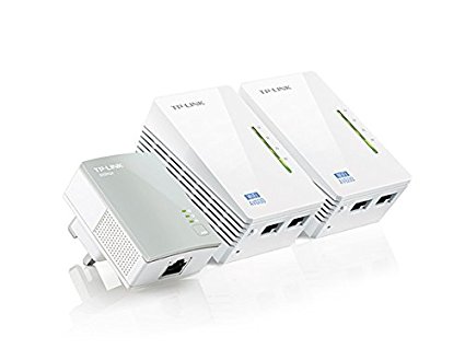 TP-Link 600 Mbps 2-Port Powerline Adapter, Range Extender, Broadband/Wi-Fi Extender, Wi-Fi Booster/Hotspot, No Configuration Required, Wi-Fi Clone, UK Plug (TL-WPA4220TKIT V1.20) - Pack of 3