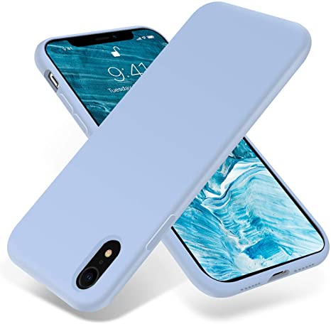 OTOFLY for iPhone XR Case, [Silky and Soft Touch Series] Premium Soft Silicone Rubber Full-Body Protective Bumper Case Compatible with Apple iPhone XR 6.1 inch - (Light Blue)