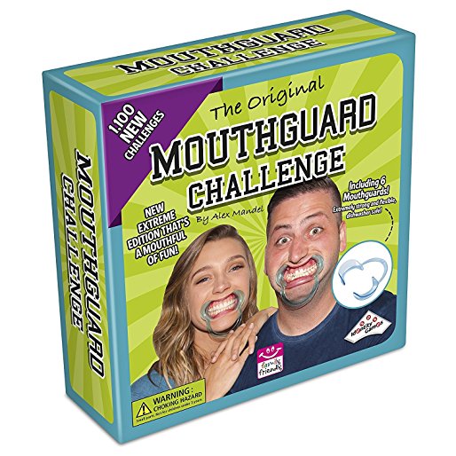 Mouthguard Challenge Extreme Edition - Family Party Game with 1,100 Challenges and 6 Soft Mouthguards