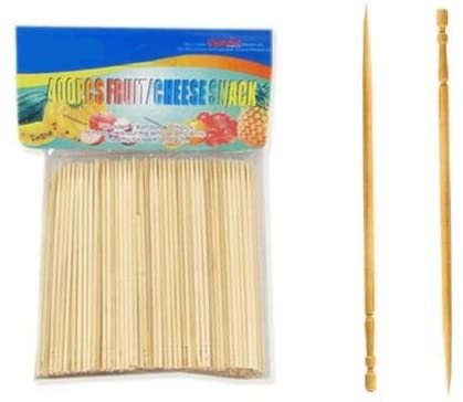 Blueline 400 Pcs Bamboo Skewers Wood Sticks for BBQ Fondue Fruit Cheese Toothpicks 4 inch