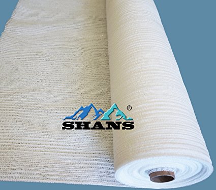 SHANS 35% UV Resistant Fabric Shade Cloth Pure White 20 ft By 30 ft With Clips Free
