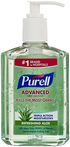 Purell Instant Hand Sanitizer with Aloe, 8 Fl Oz (Packaging May Vary)