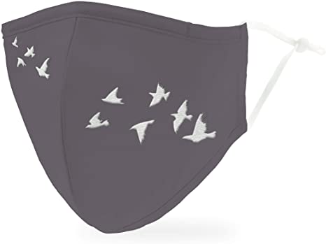 Weddingstar Washable Cloth Face Mask Reusable and Adjustable Protective Fabric Face Cover w/Dust Filter Pocket - Birds in Flight